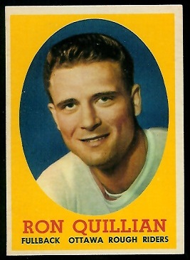 Ron Quillian 1958 Topps CFL football card
