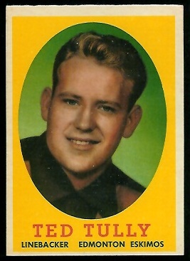 Ted Tully 1958 Topps CFL football card