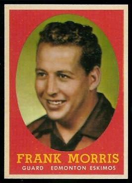 Frank Morris 1958 Topps CFL football card