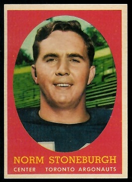 Norm Stoneburgh 1958 Topps CFL football card