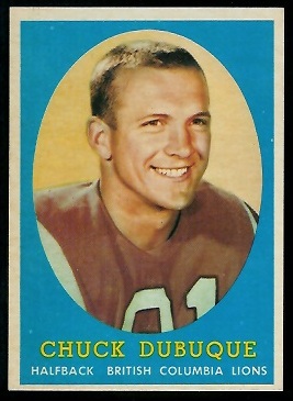 Chuck Dubuque 1958 Topps CFL football card