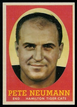 Pete Neumann 1958 Topps CFL football card