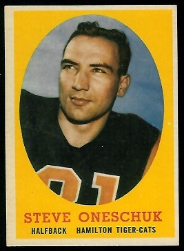Steve Oneschuk 1958 Topps CFL football card