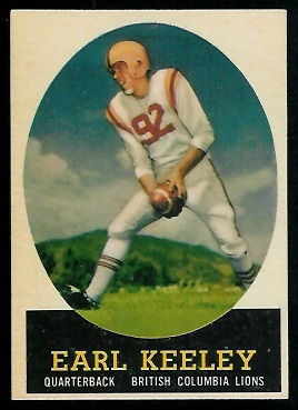 Earl Keeley 1958 Topps CFL football card