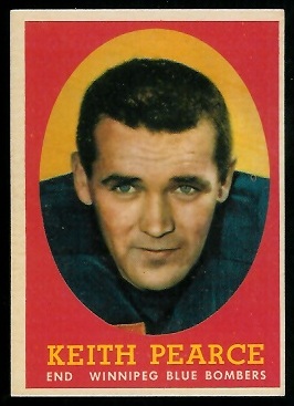 Keith Pearce 1958 Topps CFL football card