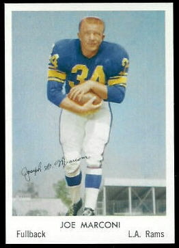 Joe Marconi 1959 Bell Brand Rams football card