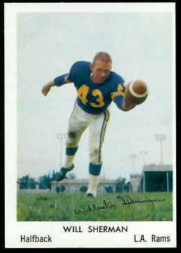 Will Sherman 1959 Bell Brand Rams football card