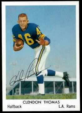 Clendon Thomas 1959 Bell Brand Rams football card Clendon Thomas 1959 Bell Brand Rams football card