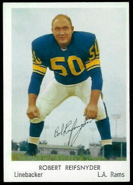 Bob Reifsnyder 1959 Bell Brand Rams football card Bob Reifsnyder 1959 Bell Brand Rams football card