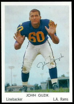 John Guzik 1959 Bell Brand Rams football card