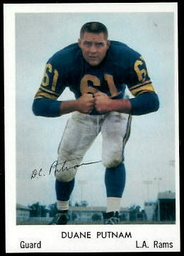 Duane Putnam 1959 Bell Brand Rams football card