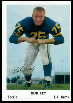 Bob Fry 1959 Bell Brand Rams football card