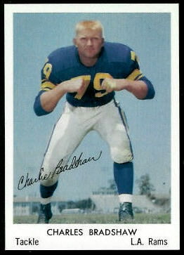 Charlie Bradshaw 1959 Bell Brand Rams football card