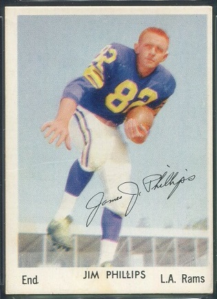 Jim Phillips 1959 Bell Brand Rams football card