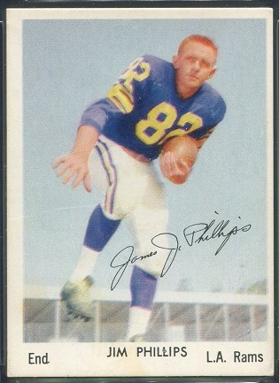 Jim Phillips 1959 Bell Brand Rams football card Jim Phillips 1959 Bell Brand Rams football card