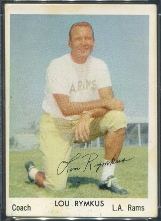 Lou Rymkus 1959 Bell Brand Rams football card