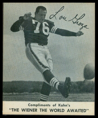 Lou Groza 1959 Kahns football card