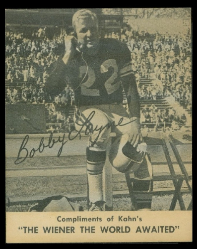 Bobby Layne 1959 Kahns football card