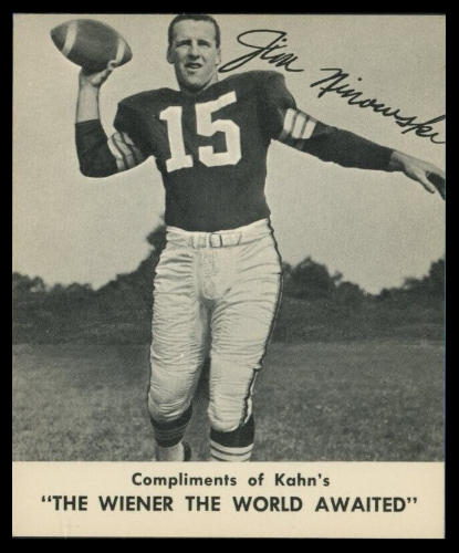 Jim Ninowski 1959 Kahns football card