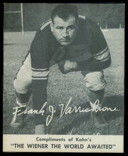 Frank Varrichione 1959 Kahns football card