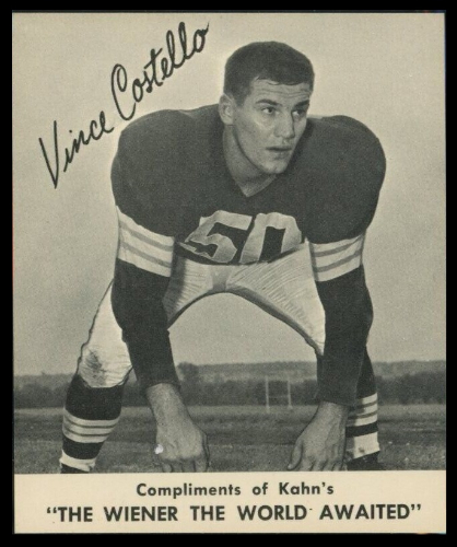 Vince Costello 1959 Kahns football card
