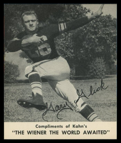 Gary Glick 1959 Kahns football card