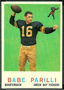 Babe Parilli 1959 Topps football card Babe Parilli 1959 Topps football card