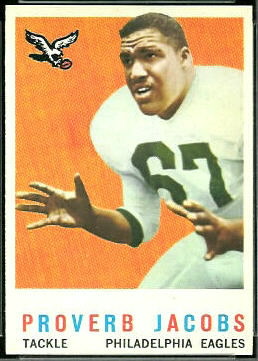 Proverb Jacobs 1959 Topps football card