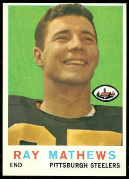 Ray Mathews 1959 Topps football card