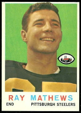 Ray Mathews 1959 Topps football card