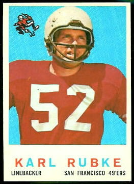 Karl Rubke 1959 Topps football card