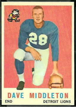 Dave Middleton 1959 Topps football card