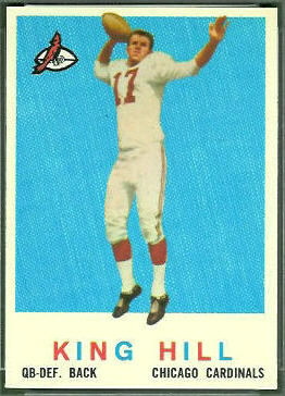 King Hill 1959 Topps football card