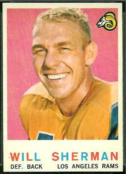 Will Sherman 1959 Topps football card Will Sherman 1959 Topps football card