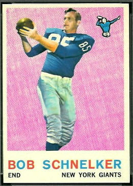 Bob Schnelker 1959 Topps football card