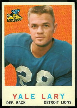 Yale Lary 1959 Topps football card