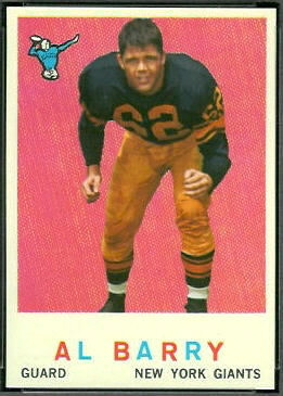 Al Barry 1959 Topps football card