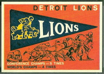 Lions Pennant 1959 Topps football card