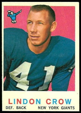Lindon Crow 1959 Topps football card Lindon Crow 1959 Topps football card