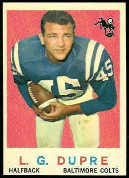 L.G. Dupre 1959 Topps football card