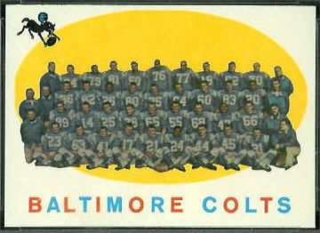 Baltimore Colts Team 1959 Topps football card