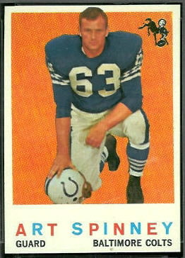 Art Spinney 1959 Topps football card