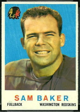 Sam Baker 1959 Topps football card