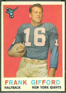 Frank Gifford 1959 Topps football card Frank Gifford 1959 Topps football card