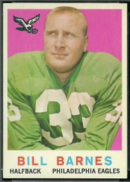 Bill Barnes 1959 Topps football card