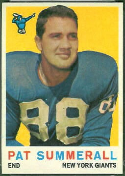 Pat Summerall 1959 Topps football card