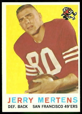 Jerry Mertens 1959 Topps football card