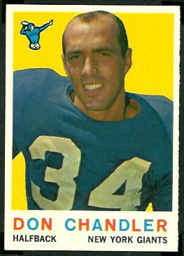 Don Chandler 1959 Topps football card