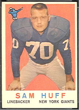 Sam Huff 1959 Topps football card