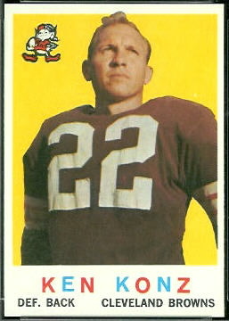 Ken Konz 1959 Topps football card